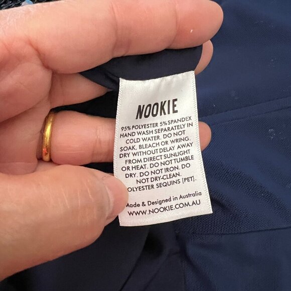 Nookie Confetti Sequined Formal Black Tie Long Gown Medium in Navy - Picture 11 of 12